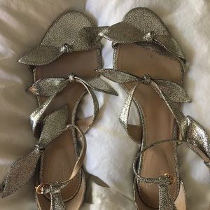 Chloe gladiator metallic leather sandals 35